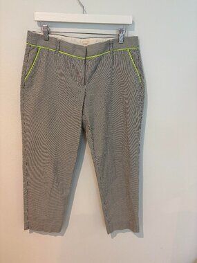 NWOT J.Crew Seersucker Skimmer Capri Pants Sz 10